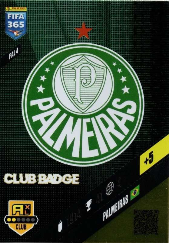 PALMEIRAS - PANINI `FIFA 365 COLLECTION` 2024 - `CLUB CREST` FOIL TRADING CARD PAL4