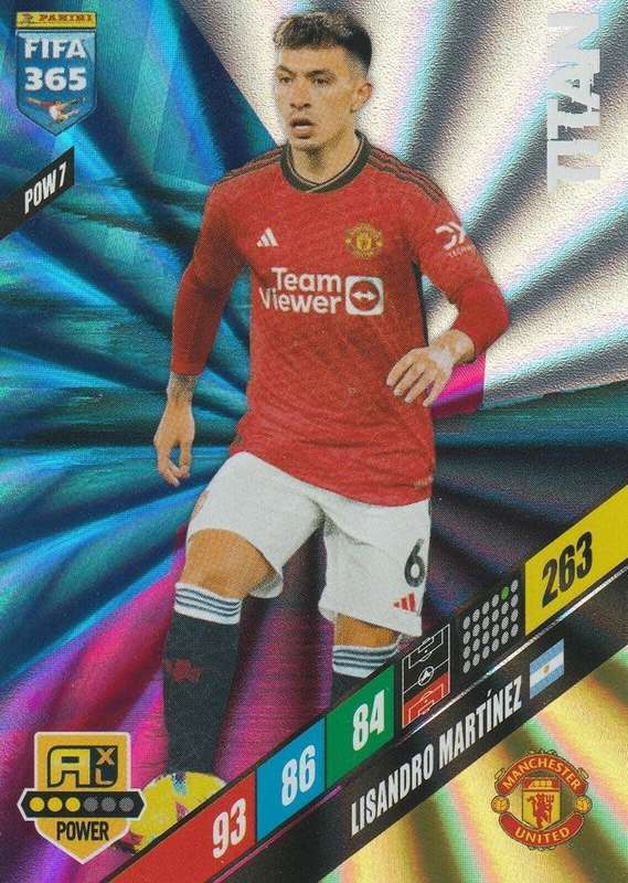 LISANDRO MARTINEZ - PANINI `FIFA 365 COLLECTION` 2024 - `TITAN` FOIL TRADING CARD POW7