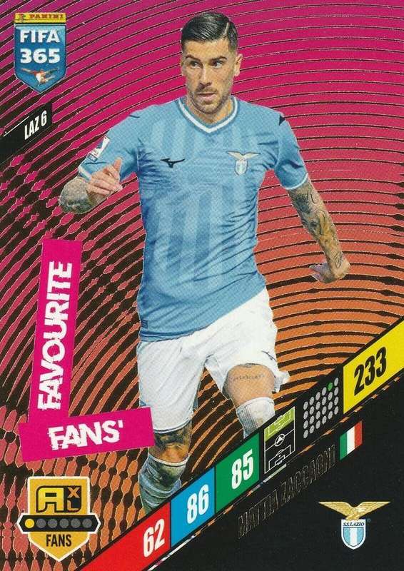 MATTIA ZACCAGNI - PANINI `FIFA 365 COLLECTION` 2024 - `FANS FAVOURITE` FOIL TRADING CARD LAZ6