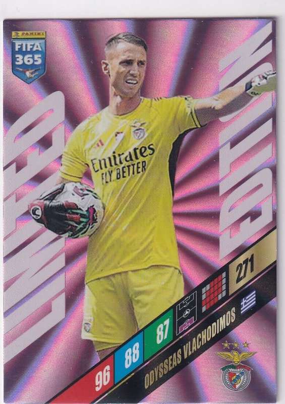 ODYSSEAS VLACHODIMOS - PANINI `FIFA 365 COLLECTION` 2024 - `LIMITED EDITION` FOIL TRADING CARD