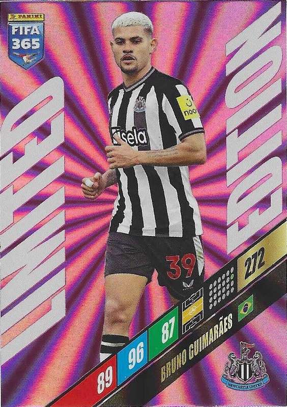 BRUNO GUIMARAES - PANINI `FIFA 365 COLLECTION` 2024 - `LIMITED EDITION` FOIL TRADING CARD
