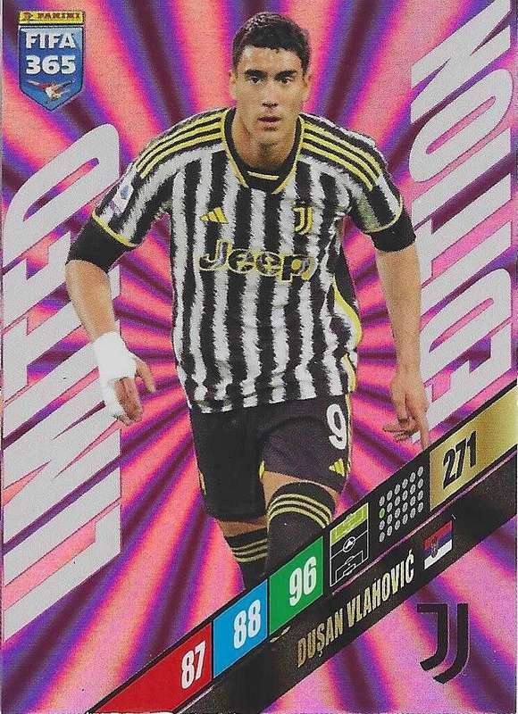 D. VLAHOVIC - PANINI `FIFA 365 COLLECTION` 2024 - `LIMITED EDITION` FOIL TRADING CARD