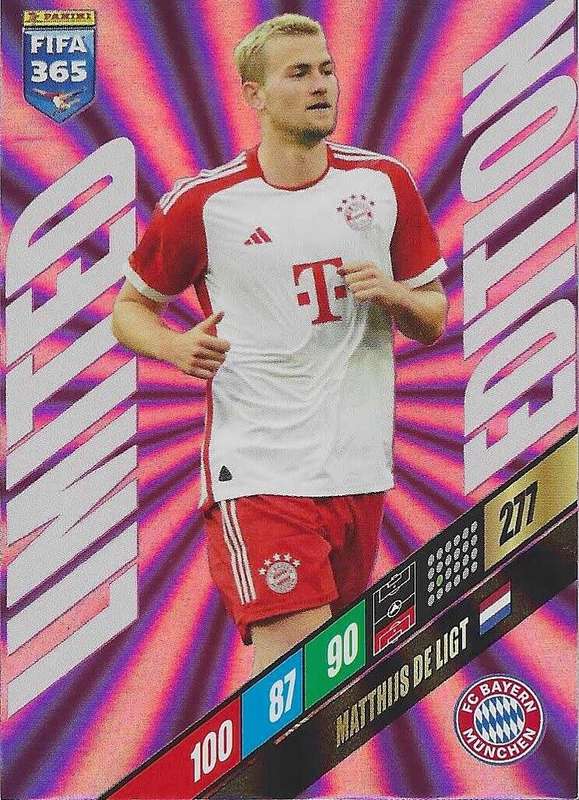 M. DE LIGT - PANINI `FIFA 365 COLLECTION` 2024 - `LIMITED EDITION` FOIL TRADING CARD