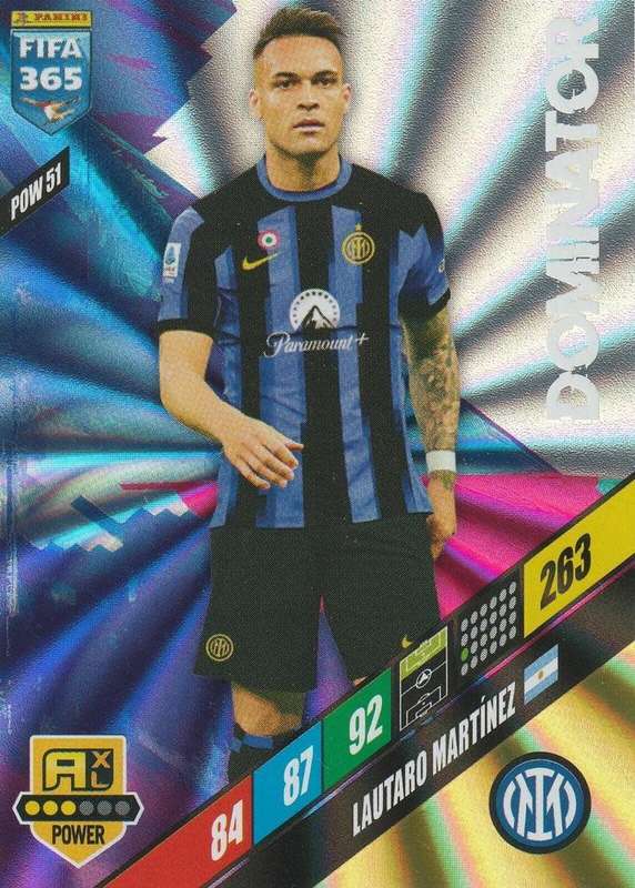 LAUTARO MARTINEZ - PANINI `FIFA 365 COLLECTION` 2024 - `DOMINATOR` FOIL TRADING CARD POW51
