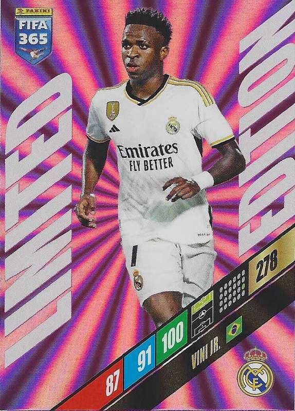 VINI Jr - PANINI `FIFA 365 COLLECTION` 2024 - `LIMITED EDITION` FOIL TRADING CARD