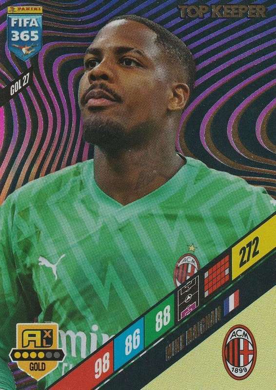 MIKE MAIGNAN - PANINI `FIFA 365 COLLECTION` 2024 - GOLD `TOP KEEPER` FOIL TRADING CARD GOL27