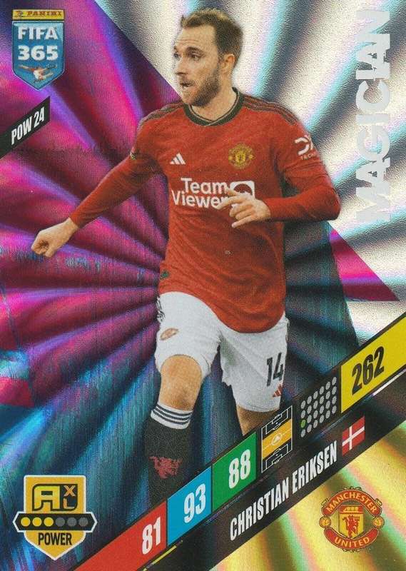 CHRISTIAN ERIKSEN - PANINI `FIFA 365 COLLECTION` 2024 - `MAGICIAN` FOIL TRADING CARD POW24