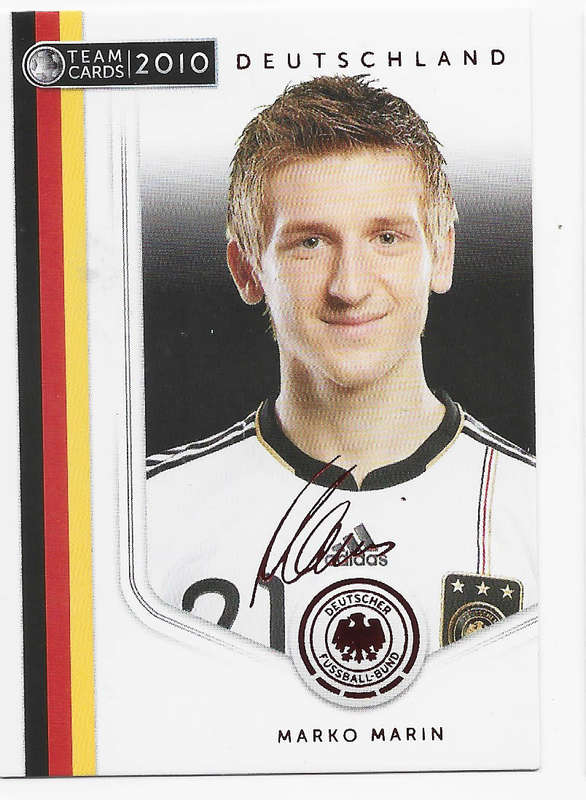 MARKO MARIN (Germany) - PANINI `Germany W/Cup 2010`COLLECTION -  Printed `SIGNED`TRADING CARD