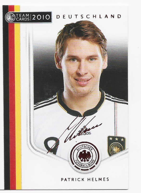 PATRICK HELMES (Germany) - PANINI `Germany W/Cup 2010`COLLECTION -  Printed `SIGNED`TRADING CARD