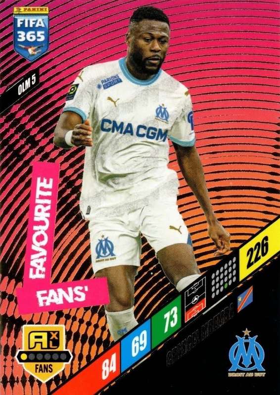 CHANCEL MBEMBA - PANINI `FIFA 365 COLLECTION` 2024 - `FANS FAVOURITE` FOIL TRADING CARD OLM5
