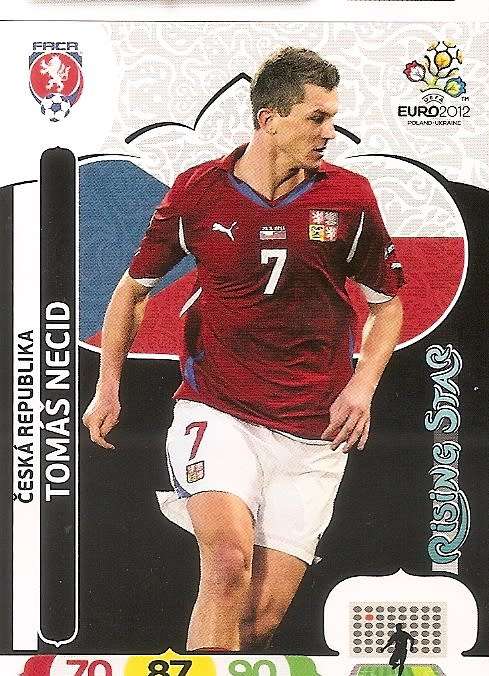 TOMAS NECID - PANINI  `UEFA EURO 2012`  EDITION - `RISING STAR` TRADING CARD
