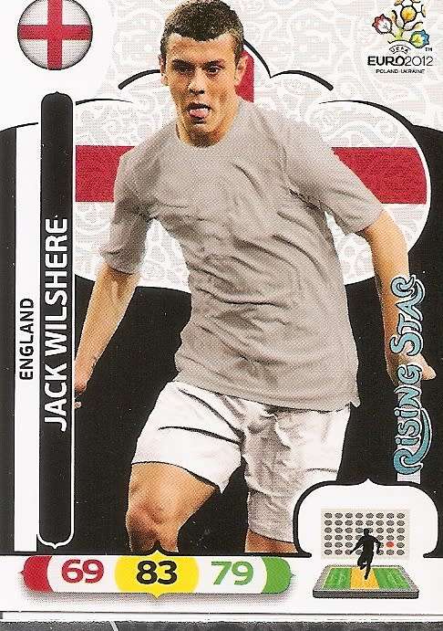 JACK WILSHERE - PANINI  `UEFA EURO 2012`  EDITION - `RISING STAR` TRADING CARD