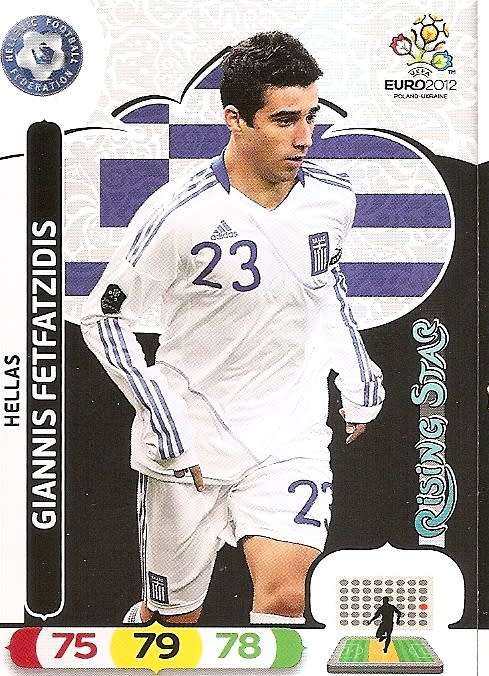 GIANNIS FETFATZIDIS - PANINI  `UEFA EURO 2012`  EDITION - `RISING STAR` TRADING CARD