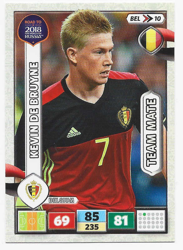 KEVIN DE BRUYNE - PANINI `Road to WORLD CUP 2018` - TEAM MATE TRADING CARD BEL10