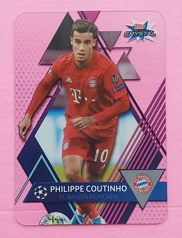 PHILIPPE COUTINHO - TOPPS `CRYSTAL` 2020 - ULTRA CLEAR `ACETATE` TRADING CARD 21