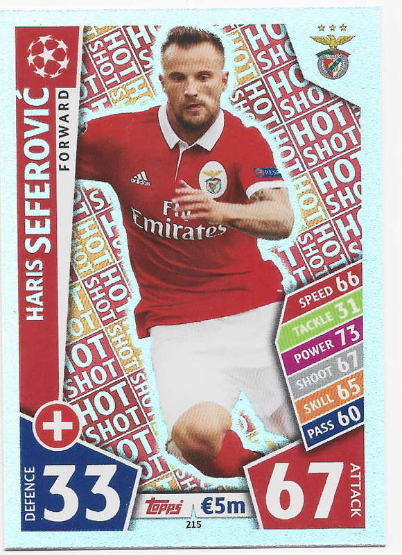 HARIS SEFEROVIC - TOPPS CHAMPIONS LEAGUE 2017/18 -  `FORWARD` FOIL TRADING CARD 215