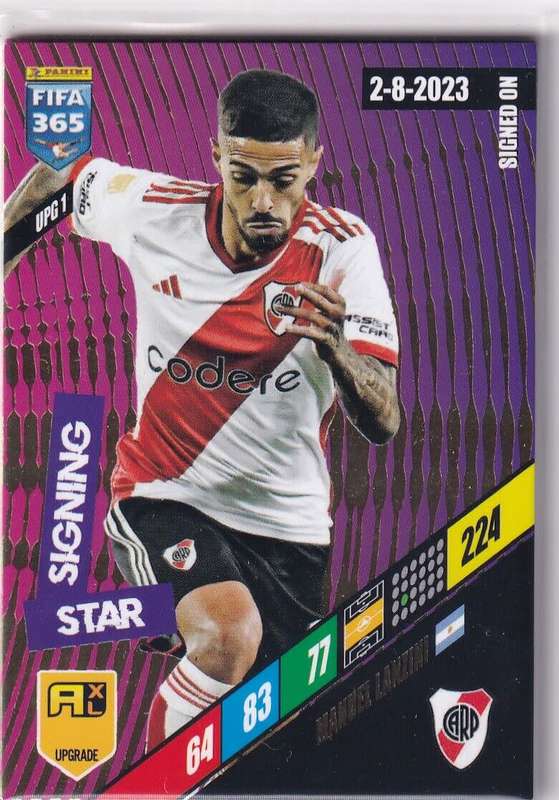 MANUEL LANZINI  - PANINI `FIFA 365 COLLECTION` 2024 UPDATES - `STAR SIGNING` FOIL TRADING CARD UPG1