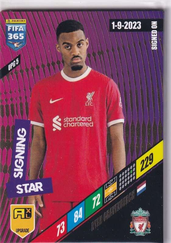 RYAN GRAVENBERCK  - PANINI `FIFA 365 COLLECTION` 2024 UPDATE - `STAR SIGNING` FOIL TRADING CARD UPG5