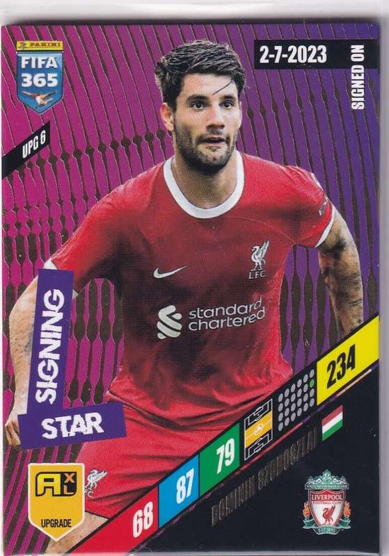 DOMINIK SZOBOSZLA - PANINI `FIFA 365 COLLECTION` 2024 UPDATE - `STAR SIGNING` FOIL TRADING CARD UPG6