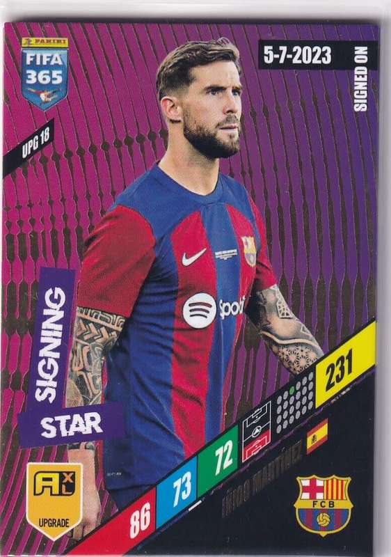 INIGO MARTINEZ - PANINI `FIFA 365 COLLECTION` 2024 UPDATE - `STAR SIGNING` FOIL TRADING CARD UPG18