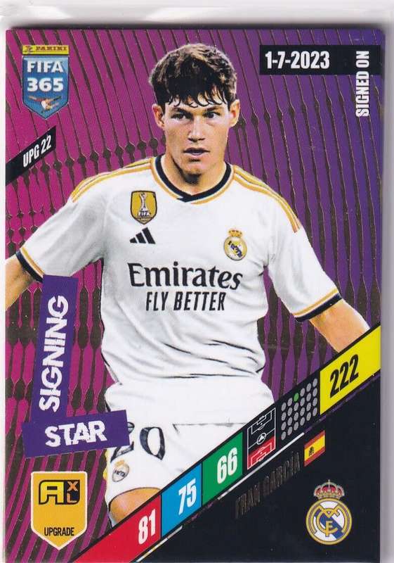 FRAN GARCIA - PANINI `FIFA 365 COLLECTION` 2024 UPDATE - `STAR SIGNING` FOIL TRADING CARD UPG22
