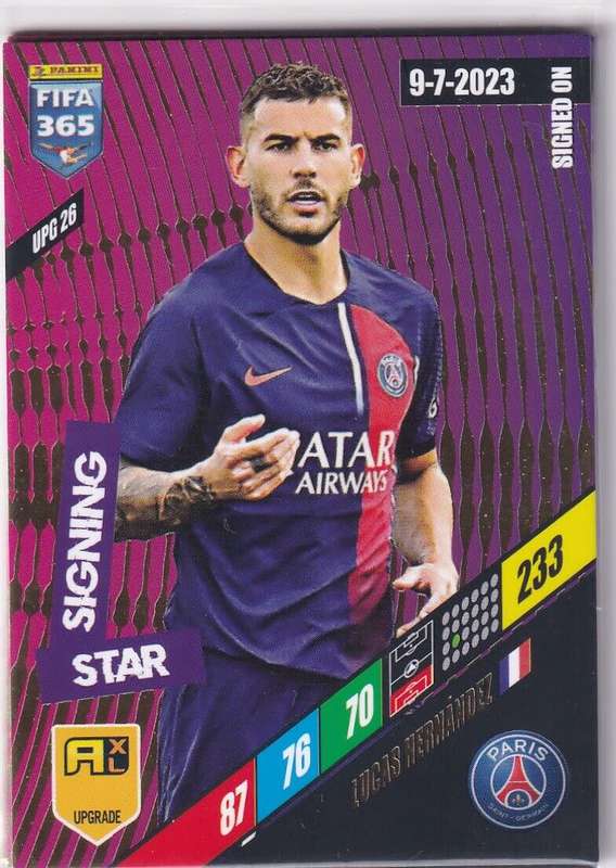 LUCAS HERNANDEZ  - PANINI `FIFA 365 COLLECTION` 2024 UPDATES - `STAR SIGNING` TRADING CARD UPG26