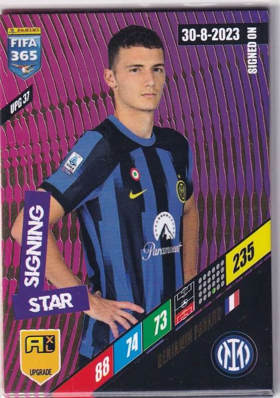 BENJAMIN PAVARD  - PANINI `FIFA 365 COLLECTION` 2024 UPDATES - `STAR SIGNING` TRADING CARD UPG37