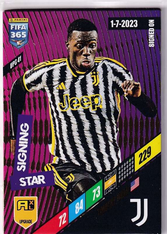 TIMOTHY WEAH  - PANINI `FIFA 365 COLLECTION` 2024 UPDATES - `STAR SIGNING` TRADING CARD UPG41