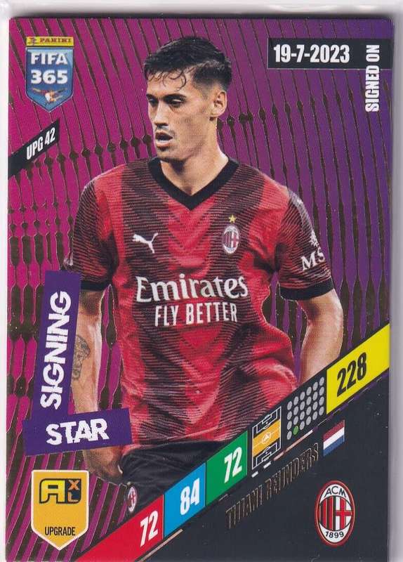 T. REINDERS  - PANINI `FIFA 365 COLLECTION` 2024 UPDATES - `STAR SIGNING` TRADING CARD UPG42