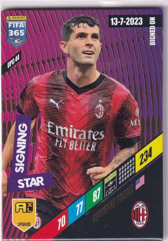 CHRISTIAN PULISIC  - PANINI `FIFA 365 COLLECTION` 2024 UPDATES - `STAR SIGNING` TRADING CARD UPG44