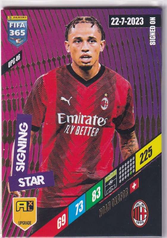 NOAH OKAFOR - PANINI `FIFA 365 COLLECTION` 2024 UPDATES - `STAR SIGNING` TRADING CARD UPG46