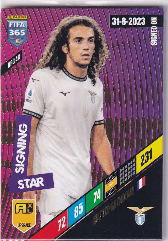 MATTEO GUENDOUZI - PANINI `FIFA 365 COLLECTION` 2024 UPDATES - `STAR SIGNING` TRADING CARD UPG48