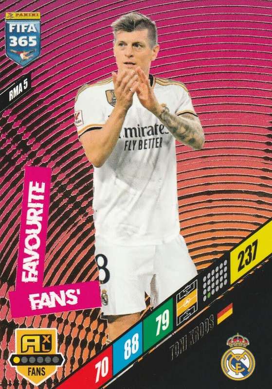TONI KROOS - PANINI `FIFA 365 COLLECTION` 2024 - `FANS FAVOURITE` FOIL TRADING CARD RMA5