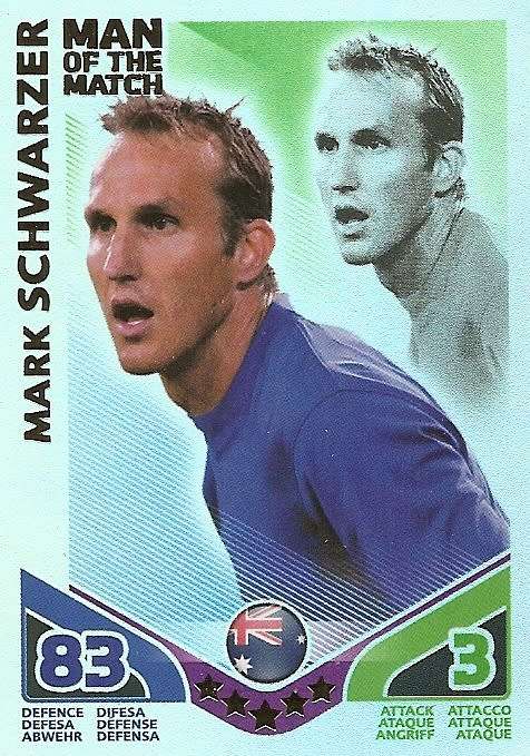 MARK SCHWARZER - TOPPS MATCH ATTAX `FIFA WORLD CUP 2010 - `Man of the Match` CARD - INT. EDITION