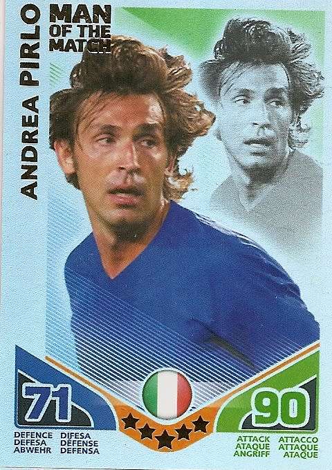 ANDREA PIRLO - TOPPS MATCH ATTAX `FIFA WORLD CUP 2010 - `Man of the Match` CARD - INT. EDITION