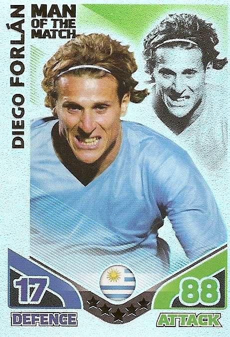 DIEGO FORLAN - TOPPS MATCH ATTAX `FIFA WORLD CUP 2010` -  `Man of the Match` CARD - UK EDITION