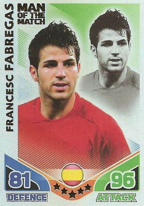 CESC FABREGAS - TOPPS MATCH ATTAX `FIFA WORLD CUP 2010` -  `Man of the Match` CARD - UK EDITION