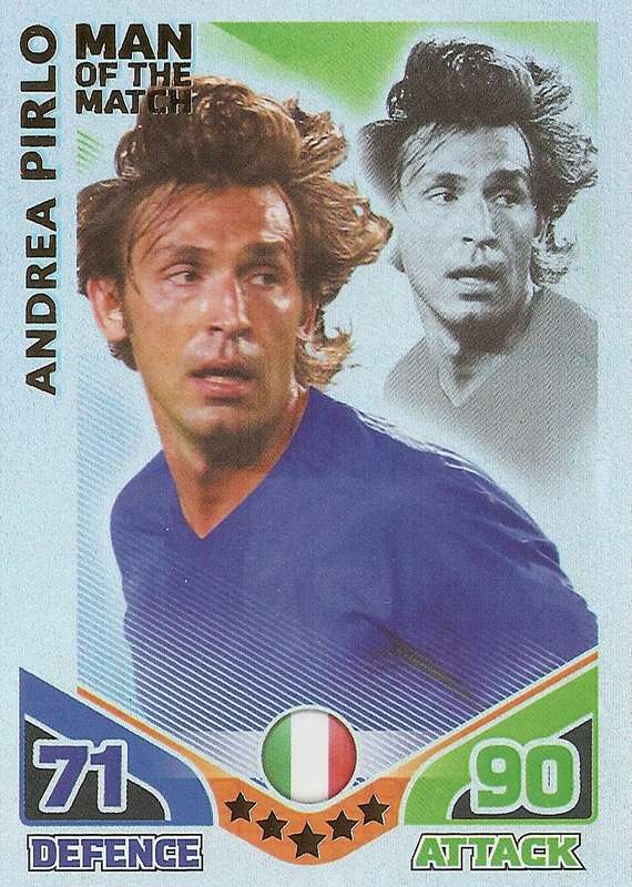 ANDREA PIRLO - TOPPS MATCH ATTAX `FIFA WORLD CUP 2010`- `Man of the Match` CARD - UK EDITION