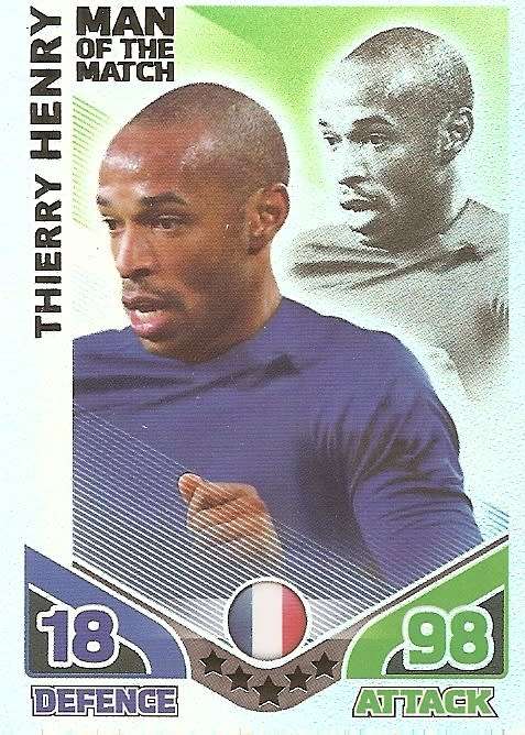 THIERRY HENRY - TOPPS MATCH ATTAX `FIFA WORLD CUP 2010`- `Man of the Match` CARD - UK EDITION
