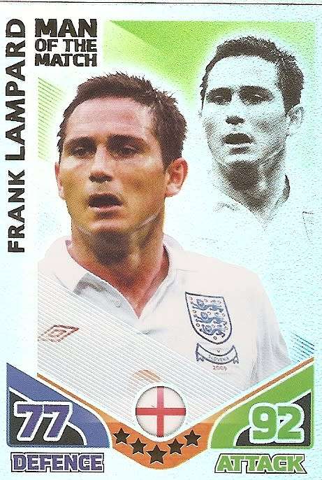 FRANK LAMPARD - TOPPS MATCH ATTAX `FIFA WORLD CUP 2010`- `Man of the Match` CARD - UK EDITION