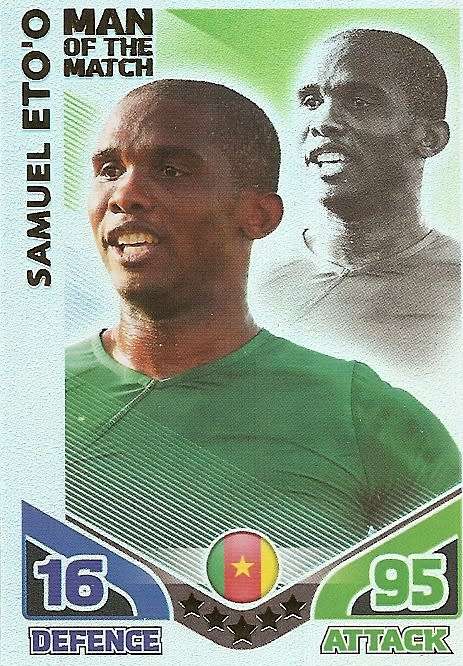SAMUEL ETO`O - TOPPS MATCH ATTAX `FIFA WORLD CUP 2010`- `Man of the Match` CARD - UK EDITION
