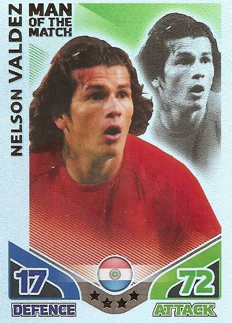 NELSON VALDEZ - TOPPS MATCH ATTAX `FIFA WORLD CUP 2010`- `Man of the Match` CARD - UK EDITION