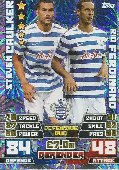 QUEENS PARK RANGERS   - TOPPS `MATCH ATTAX EPL` 2014/15 - `DUO` FOIL TRADING CARD