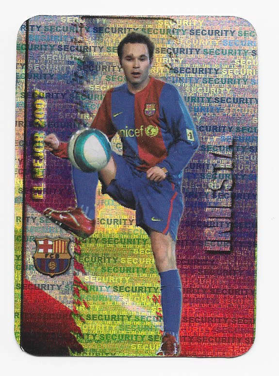 ANDRES INIESTA - MC `LA LIGA SANTANDER` 2006/07 - RARE FOIL  `EL MEJOR` TRADING CARD