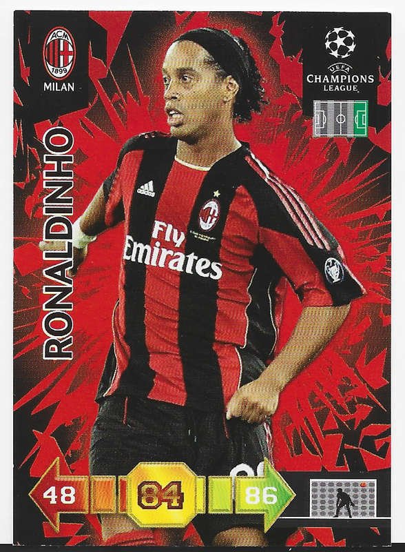 RONALDINHO (AC Milan) - PANINI `CHAMPIONS LEAGUE`  2010/11 - BASE TRADING CARD