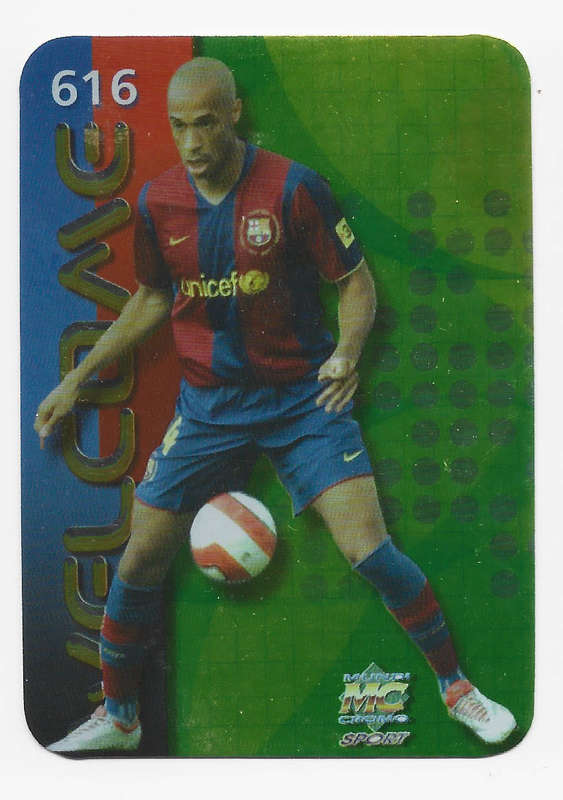 THIERRY HENRY - MUNDI CROMO `LA LIGA SPAIN` 2007/08 - DIE CUT `REFRACTOR` TRADING CARD
