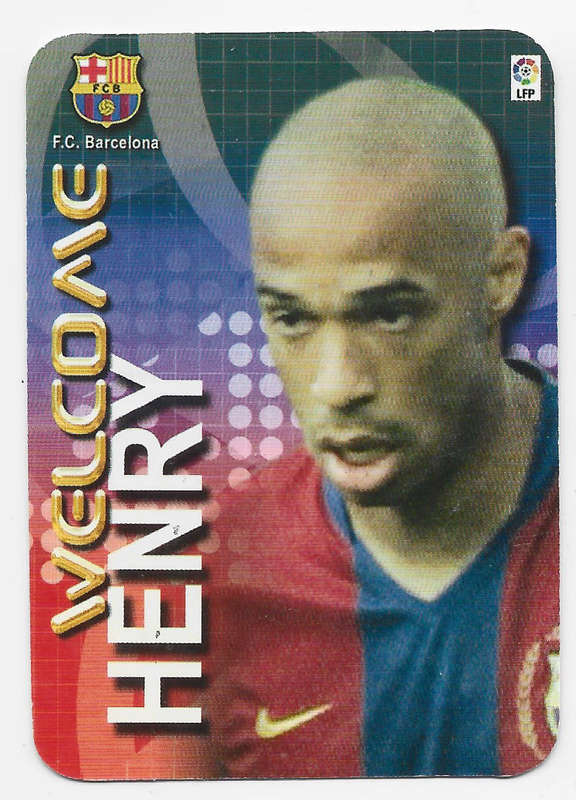 THIERRY HENRY - MUNDI CROMO `LA LIGA SPAIN` 2007/08 - DIE CUT `REFRACTOR` TRADING CARD