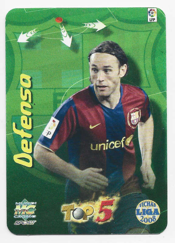 GABI MILITO(Barcelona) - MUNDI CROMO `LA LIGA SPAIN` 2007/08 - DIE CUT `REFRACTOR` TRADING CARD