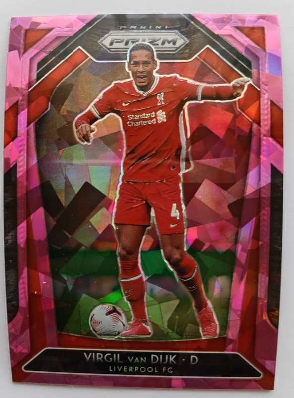 VIRGIL VAN DIJK (Liverpool) - PANINI P/League PRIZM 2021 - `PINK CRACKED ICE` TRADING CARD
