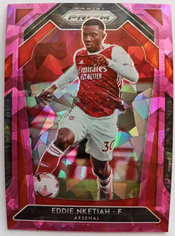 EDDIE NKETIAH (Arsenal) - PANINI P/League PRIZM 2021 - `PINK CRACKED ICE` TRADING CARD